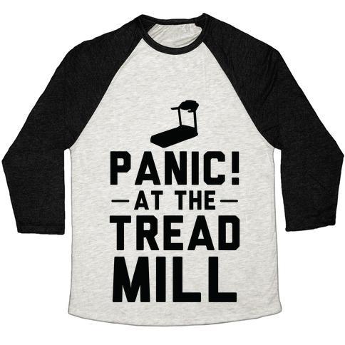 Virgin Teez  Baseball Tee Unisex Tri-Blend Baseball Tee / small / Oatmeal / Black PANIC! AT THE TREADMILL UNISEX TRI-BLEND BASEBALL TEE