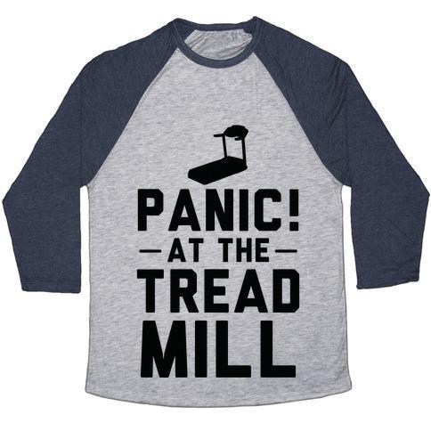 Virgin Teez  Baseball Tee Unisex Tri-Blend Baseball Tee / small / Athletic Gray / Navy PANIC! AT THE TREADMILL UNISEX TRI-BLEND BASEBALL TEE