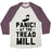 Virgin Teez  Baseball Tee Unisex Tri-Blend Baseball Tee / small / Oatmeal / Maroon PANIC! AT THE TREADMILL UNISEX TRI-BLEND BASEBALL TEE