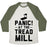 Virgin Teez  Baseball Tee Unisex Tri-Blend Baseball Tee / small / Oatmeal / Moss PANIC! AT THE TREADMILL UNISEX TRI-BLEND BASEBALL TEE