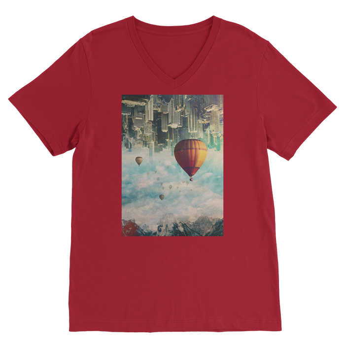 VIRGIN TEEZ Men T-Shirts Red / Unisex / S Passing By Premium V-Neck T-Shirt