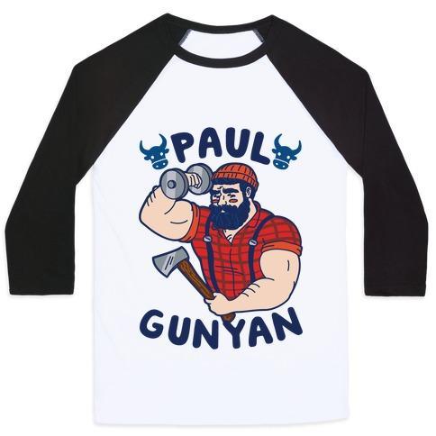 Virgin Teez  Baseball Tee Unisex Classic Baseball Tee / x-small / White/Black PAUL GUNYAN UNISEX CLASSIC BASEBALL TEE