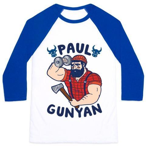 Virgin Teez  Baseball Tee Unisex Classic Baseball Tee / x-small / White/Blue PAUL GUNYAN UNISEX CLASSIC BASEBALL TEE
