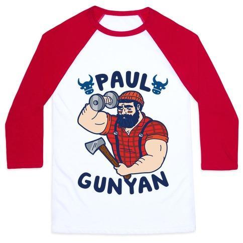 Virgin Teez  Baseball Tee Unisex Classic Baseball Tee / x-small / White/Red PAUL GUNYAN UNISEX CLASSIC BASEBALL TEE
