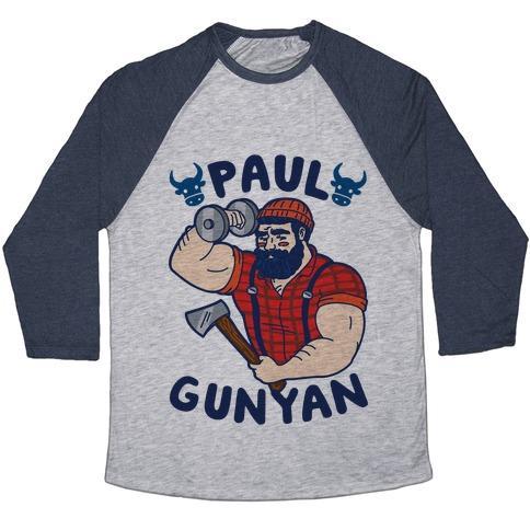 Virgin Teez  Baseball Tee Unisex Tri-Blend Baseball Tee / small / Athletic Gray / Navy PAUL GUNYAN UNISEX TRI-BLEND BASEBALL TEE