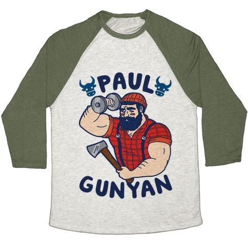 Virgin Teez  Baseball Tee Unisex Tri-Blend Baseball Tee / small / Oatmeal / Moss PAUL GUNYAN UNISEX TRI-BLEND BASEBALL TEE