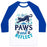 Virgin Teez  Baseball Tee Unisex Classic Baseball Tee / x-small / White/Blue PAWS AND REFLECT (CAT) UNISEX CLASSIC BASEBALL TEE
