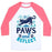 Virgin Teez  Baseball Tee Unisex Classic Baseball Tee / x-small / White/Neon Pink PAWS AND REFLECT (CAT) UNISEX CLASSIC BASEBALL TEE