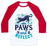 Virgin Teez  Baseball Tee Unisex Classic Baseball Tee / x-small / White/Red PAWS AND REFLECT (CAT) UNISEX CLASSIC BASEBALL TEE