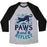 Virgin Teez  Baseball Tee Unisex Tri-Blend Baseball Tee / small / Athletic Gray / Black PAWS AND REFLECT (CAT) UNISEX TRI-BLEND BASEBALL TEE