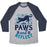 Virgin Teez  Baseball Tee Unisex Tri-Blend Baseball Tee / small / Athletic Gray / Navy PAWS AND REFLECT (CAT) UNISEX TRI-BLEND BASEBALL TEE