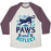Virgin Teez  Baseball Tee Unisex Tri-Blend Baseball Tee / small / Oatmeal / Maroon PAWS AND REFLECT (CAT) UNISEX TRI-BLEND BASEBALL TEE