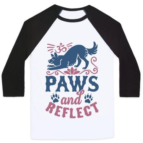 Virgin Teez  Baseball Tee Unisex Classic Baseball Tee / x-small / White/Black PAWS AND REFLECT (DOG) UNISEX CLASSIC BASEBALL TEE