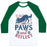 Virgin Teez  Baseball Tee Unisex Classic Baseball Tee / x-small / White/Dark Green PAWS AND REFLECT (DOG) UNISEX CLASSIC BASEBALL TEE