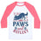 Virgin Teez  Baseball Tee Unisex Classic Baseball Tee / x-small / White/Neon Pink PAWS AND REFLECT (DOG) UNISEX CLASSIC BASEBALL TEE