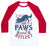 Virgin Teez  Baseball Tee Unisex Classic Baseball Tee / x-small / White/Red PAWS AND REFLECT (DOG) UNISEX CLASSIC BASEBALL TEE