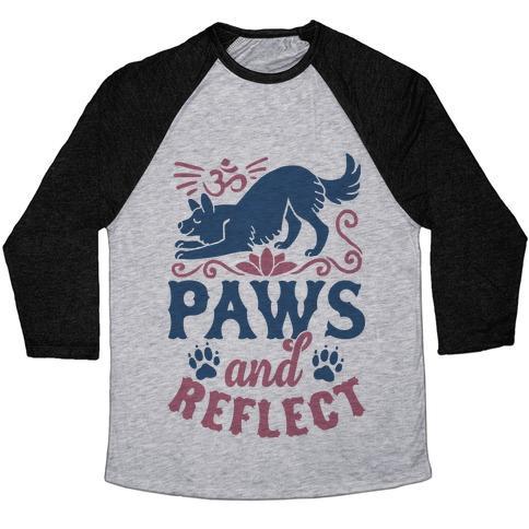 Virgin Teez  Baseball Tee Unisex Tri-Blend Baseball Tee / small / Athletic Gray / Black PAWS AND REFLECT (DOG) UNISEX TRI-BLEND BASEBALL TEE