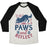 Virgin Teez  Baseball Tee Unisex Tri-Blend Baseball Tee / small / Oatmeal / Black PAWS AND REFLECT (DOG) UNISEX TRI-BLEND BASEBALL TEE