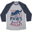 Virgin Teez  Baseball Tee Unisex Tri-Blend Baseball Tee / small / Athletic Gray / Navy PAWS AND REFLECT (DOG) UNISEX TRI-BLEND BASEBALL TEE