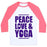 Virgin Teez  Baseball Tee Unisex Classic Baseball Tee / x-small / White/Neon Pink PEACE LOVE & YOGA UNISEX CLASSIC BASEBALL TEE