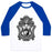 Virgin Teez  Baseball Tee Unisex Classic Baseball Tee / x-small / White/Blue PEACEFUL HAMSA HAND UNISEX CLASSIC BASEBALL TEE