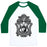 Virgin Teez  Baseball Tee Unisex Classic Baseball Tee / x-small / White/Dark Green PEACEFUL HAMSA HAND UNISEX CLASSIC BASEBALL TEE
