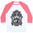 Virgin Teez  Baseball Tee Unisex Classic Baseball Tee / x-small / White/Neon Pink PEACEFUL HAMSA HAND UNISEX CLASSIC BASEBALL TEE