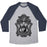 Virgin Teez  Baseball Tee Unisex Tri-Blend Baseball Tee / small / Athletic Gray / Navy PEACEFUL HAMSA HAND UNISEX TRI-BLEND BASEBALL TEE