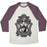 Virgin Teez  Baseball Tee Unisex Tri-Blend Baseball Tee / small / Oatmeal / Maroon PEACEFUL HAMSA HAND UNISEX TRI-BLEND BASEBALL TEE