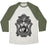 Virgin Teez  Baseball Tee Unisex Tri-Blend Baseball Tee / small / Oatmeal / Moss PEACEFUL HAMSA HAND UNISEX TRI-BLEND BASEBALL TEE