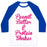 Virgin Teez  Baseball Tee Unisex Classic Baseball Tee / x-small / White/Blue PEANUT BUTTER & PROTEIN SHAKES UNISEX CLASSIC BASEBALL TEE