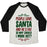Virgin Teez  Baseball Tee Unisex Tri-Blend Baseball Tee / small / Oatmeal / Black PEOPLE LOVE SANTA SO WHY SHOULD I WORK OUT UNISEX TRI-BLEND BASEBALL TEE
