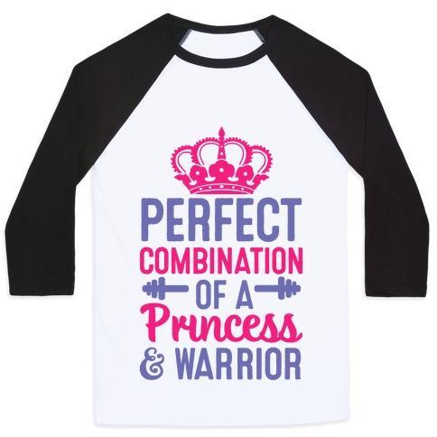 Virgin Teez  Baseball Tee Unisex Classic Baseball Tee / x-small / White/Black PERFECT COMBINATION OF A PRINCESS & WARRIOR UNISEX CLASSIC BASEBALL TEE