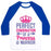 Virgin Teez  Baseball Tee Unisex Classic Baseball Tee / x-small / White/Blue PERFECT COMBINATION OF A PRINCESS & WARRIOR UNISEX CLASSIC BASEBALL TEE