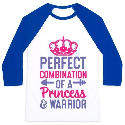 Virgin Teez  Baseball Tee Unisex Classic Baseball Tee / x-small / White/Blue PERFECT COMBINATION OF A PRINCESS & WARRIOR UNISEX CLASSIC BASEBALL TEE
