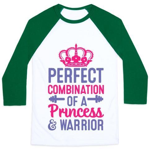 Virgin Teez  Baseball Tee Unisex Classic Baseball Tee / x-small / White/Dark Green PERFECT COMBINATION OF A PRINCESS & WARRIOR UNISEX CLASSIC BASEBALL TEE
