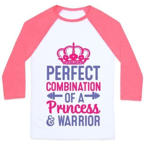 Virgin Teez  Baseball Tee Unisex Classic Baseball Tee / x-small / White/Neon Pink PERFECT COMBINATION OF A PRINCESS & WARRIOR UNISEX CLASSIC BASEBALL TEE