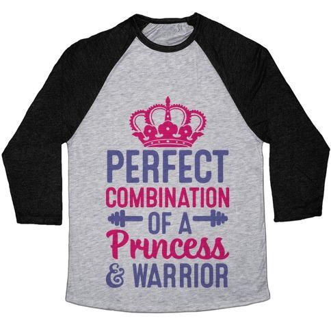 Virgin Teez  Baseball Tee Unisex Tri-Blend Baseball Tee / small / Athletic Gray / Black PERFECT COMBINATION OF A PRINCESS & WARRIOR UNISEX TRI-BLEND BASEBALL TEE