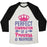 Virgin Teez  Baseball Tee Unisex Tri-Blend Baseball Tee / small / Oatmeal / Black PERFECT COMBINATION OF A PRINCESS & WARRIOR UNISEX TRI-BLEND BASEBALL TEE