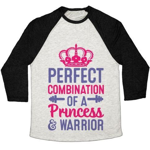 Virgin Teez  Baseball Tee Unisex Tri-Blend Baseball Tee / small / Oatmeal / Black PERFECT COMBINATION OF A PRINCESS & WARRIOR UNISEX TRI-BLEND BASEBALL TEE