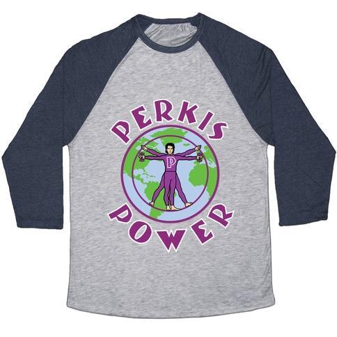 Virgin Teez  Baseball Tee Unisex Tri-Blend Baseball Tee / small / Athletic Gray / Navy PERKIS POWER UNISEX TRI-BLEND BASEBALL TEE