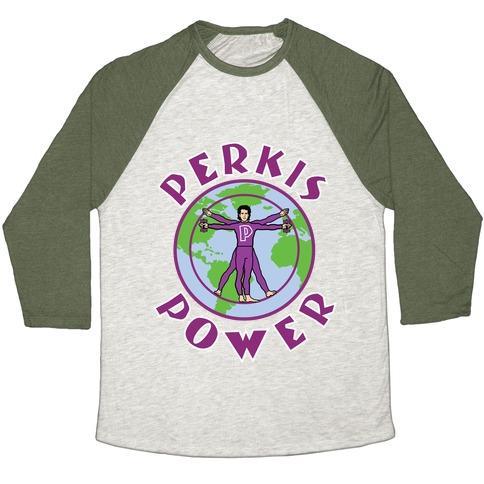 Virgin Teez  Baseball Tee Unisex Tri-Blend Baseball Tee / small / Oatmeal / Moss PERKIS POWER UNISEX TRI-BLEND BASEBALL TEE
