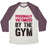 Virgin Teez  Baseball Tee Unisex Tri-Blend Baseball Tee / small / Oatmeal / Maroon PERSONALLY VICTIMIZED BY THE GYM UNISEX TRI-BLEND BASEBALL TEE