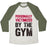 Virgin Teez  Baseball Tee Unisex Tri-Blend Baseball Tee / small / Oatmeal / Moss PERSONALLY VICTIMIZED BY THE GYM UNISEX TRI-BLEND BASEBALL TEE