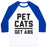 Virgin Teez  Baseball Tee Unisex Classic Baseball Tee / x-small / White/Blue PET CATS GET ABS UNISEX CLASSIC BASEBALL TEE