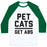 Virgin Teez  Baseball Tee Unisex Classic Baseball Tee / x-small / White/Dark Green PET CATS GET ABS UNISEX CLASSIC BASEBALL TEE