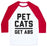 Virgin Teez  Baseball Tee Unisex Classic Baseball Tee / x-small / White/Red PET CATS GET ABS UNISEX CLASSIC BASEBALL TEE