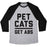 Virgin Teez  Baseball Tee Unisex Tri-Blend Baseball Tee / small / Athletic Gray / Black PET CATS GET ABS UNISEX TRI-BLEND BASEBALL TEE