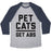 Virgin Teez  Baseball Tee Unisex Tri-Blend Baseball Tee / small / Athletic Gray / Navy PET CATS GET ABS UNISEX TRI-BLEND BASEBALL TEE