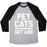 Virgin Teez  Baseball Tee Unisex Tri-Blend Baseball Tee / small / Athletic Gray / Black PET CATS GET ABS (WHITE) UNISEX TRI-BLEND BASEBALL TEE
